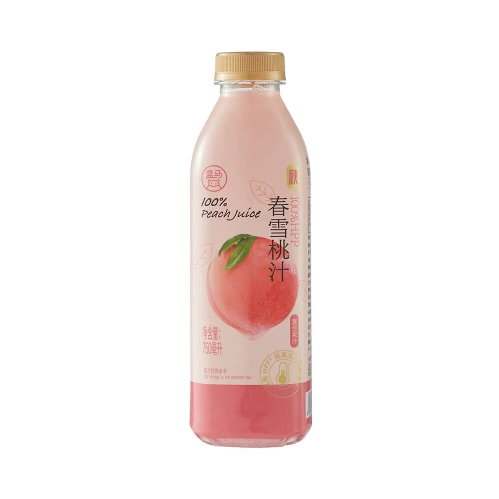smvp春雪桃汁100hpp大红苹果汁nfc鲜榨果汁果味饮料 春雪桃汁750ml*2