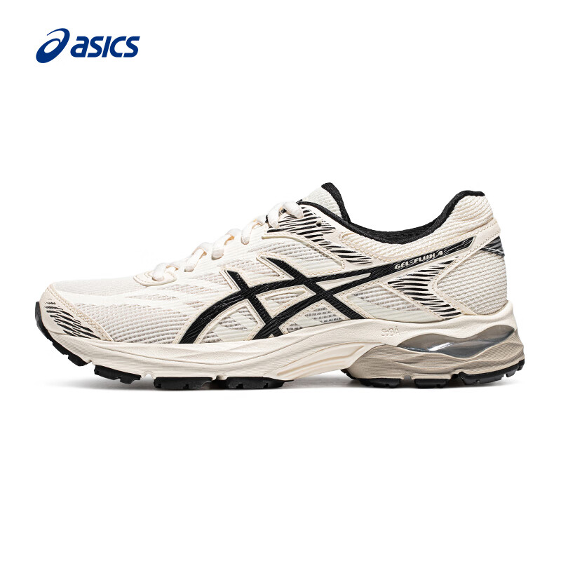 亚瑟士ASICS女鞋跑步鞋耐磨透气网面跑鞋运动鞋缓震回弹 GEL-FLUX 4 桦木色/黑色 37.5