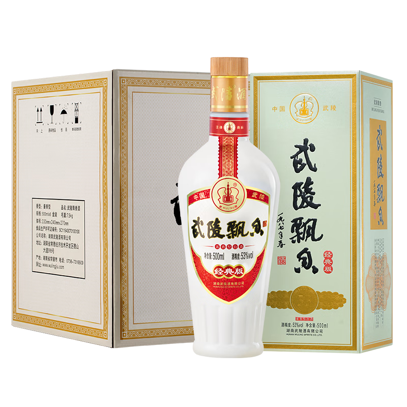 武陵酒 经典飘香 1988 53%vol 酱香型白酒 500ml*6瓶 礼盒装