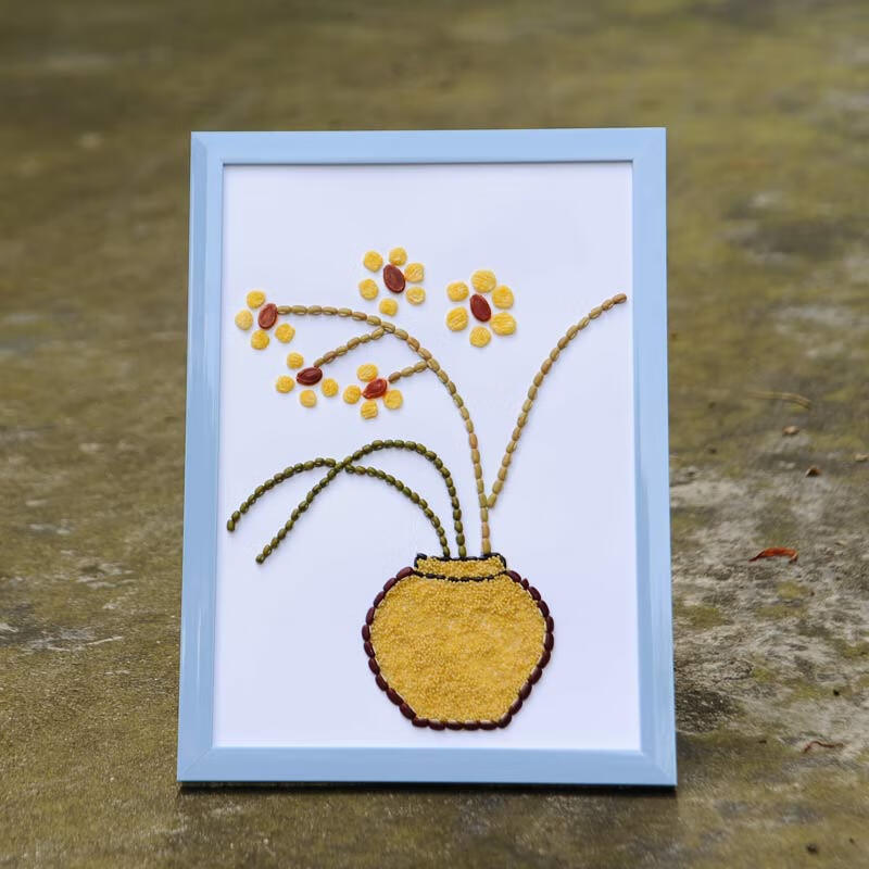 晗阳种子贴画材料包幼儿手工材料包 五谷杂粮黏贴画种子画 diy创意新