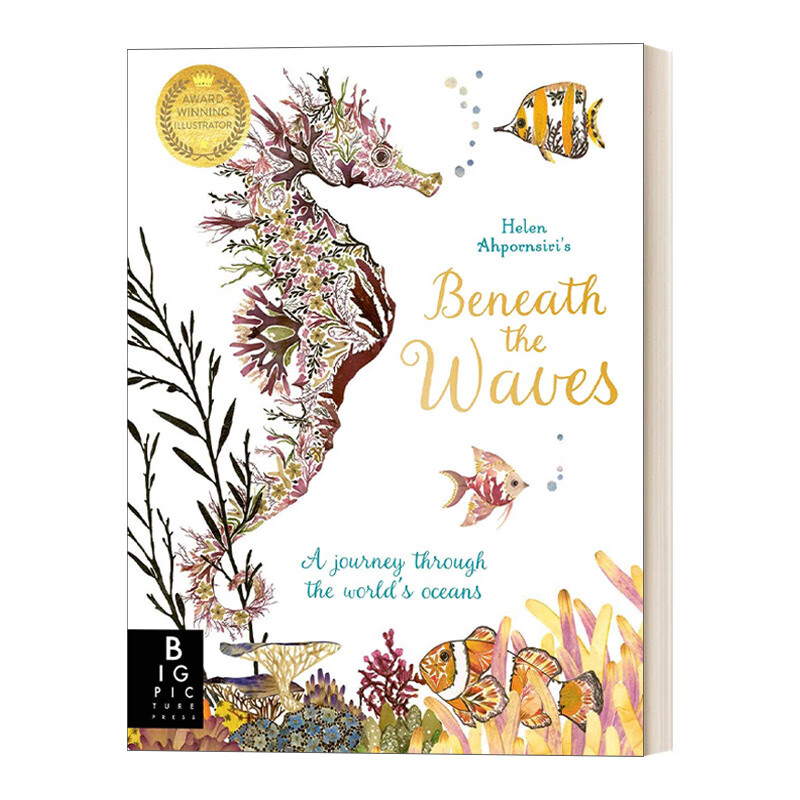 进口原版 beneath the waves 波涛之下 海洋动物艺术绘本 英文版 英语