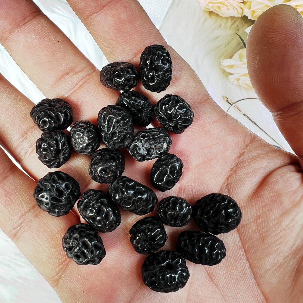 梦君宸大天意子如意菩提子散珠10-13mm 大如意佛珠念珠手链diy 黑色30