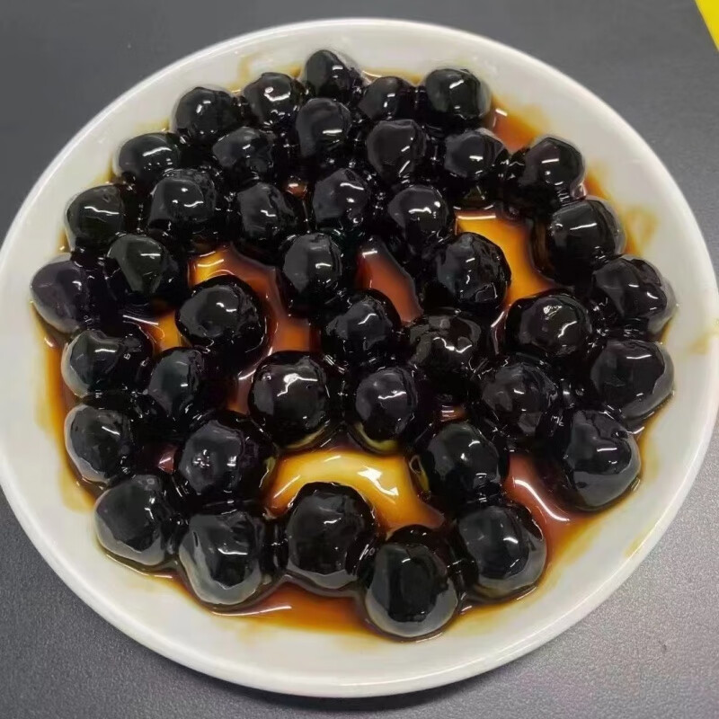 食懷巨無霸黑珍珠粉圓 超大顆粒黑糖珍珠 奶茶專用琥珀珍珠波霸原材料 1.5cm巨無霸黑糖珍珠500g