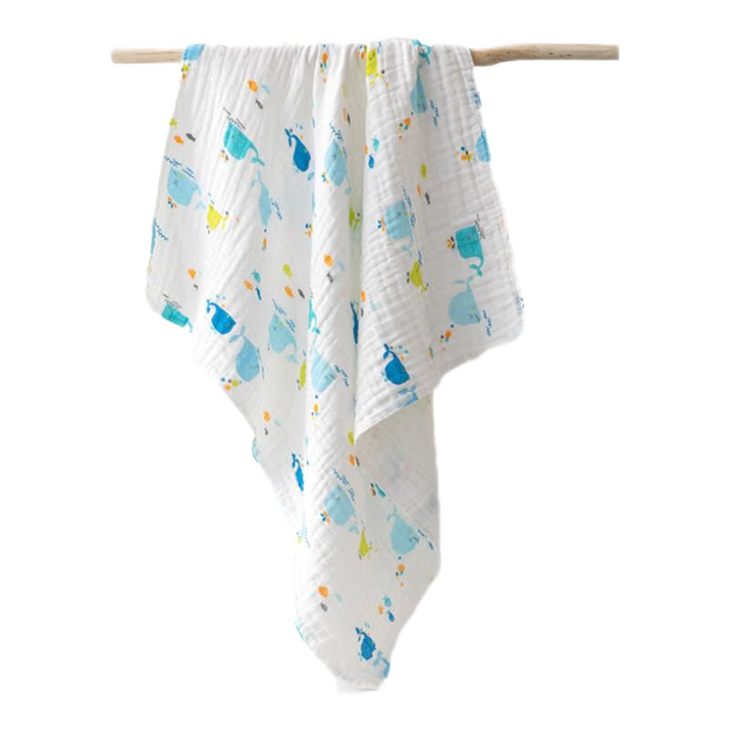 三利抗菌4层纯棉婴儿纱布浴巾A类新生宝宝儿童洗澡毛巾 95*95cm运动