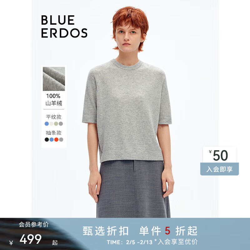 ���ڲ�����BLUE ERDOS������Ů100%ɽ����24�����¿�Բ���⴩�������֯��ë�� �����-ǳ�� M (165)