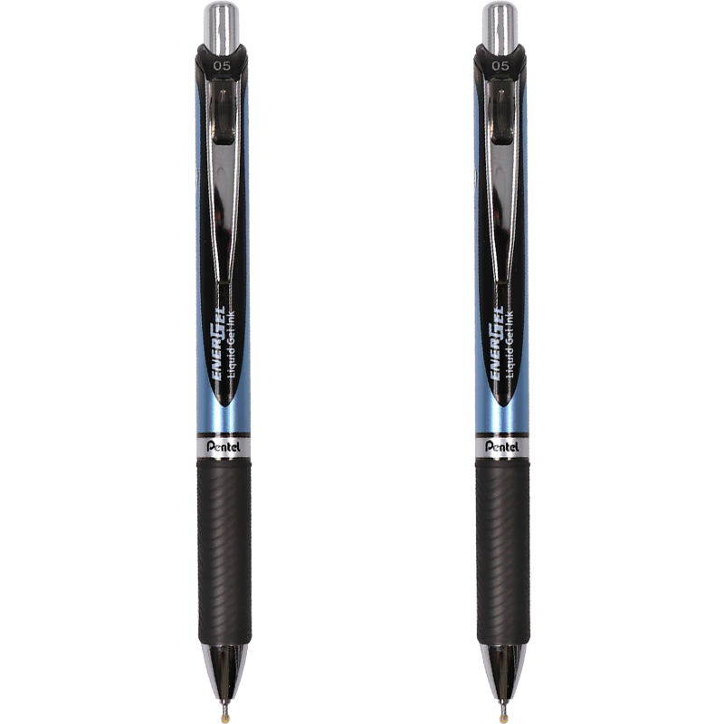 派通（Pentel） BLN75按動(dòng)黑色中性筆高顏值0.5mm簽字筆商務(wù)學(xué)生速干水筆水性筆辦公用品文具 黑色2支裝