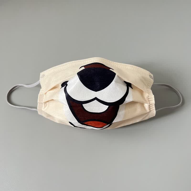 趣味松鼠笑脸儿童口罩一次性无纺布奇蒂可爱搞怪卡通面具大人舒适 黑