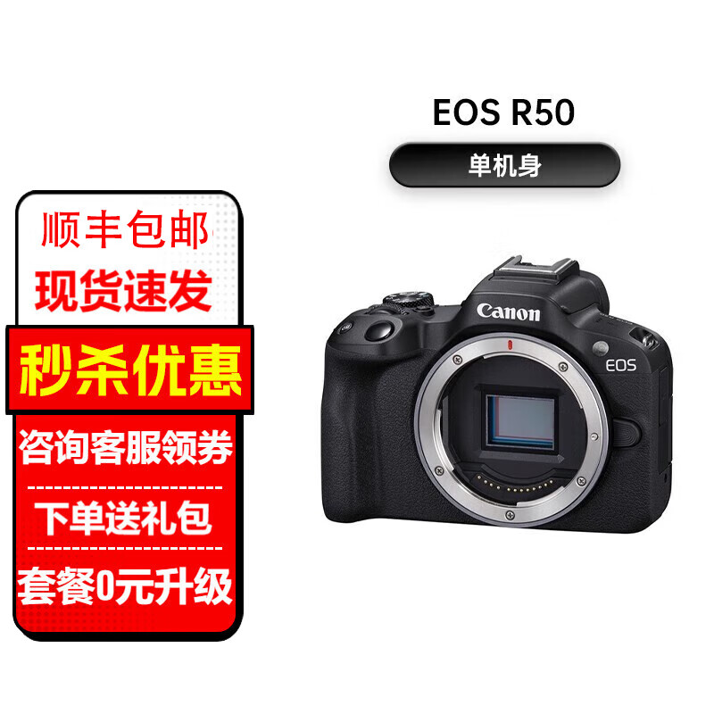佳能（CANON）EOS R50微单相机 R50 4K Vlog拍摄日常后封便携记录 R50 R50 黑色单机身 港版