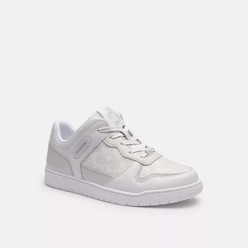 c201 防滑抓地舒适透气标志印花帆布低帮板鞋 optic white白色 35