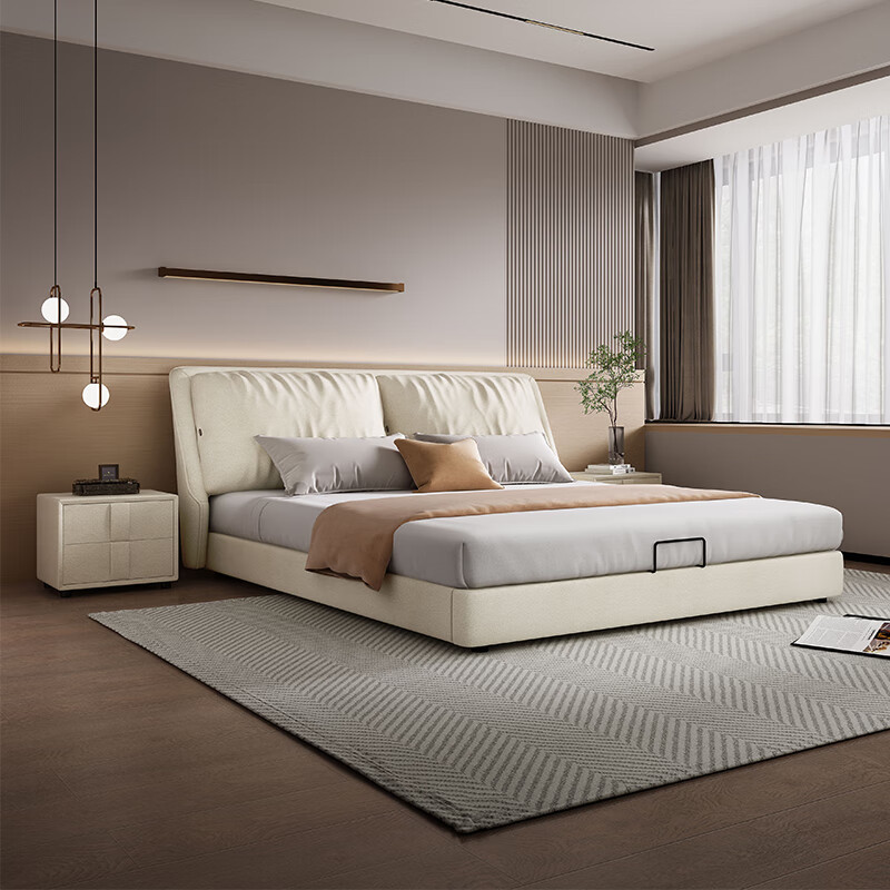 5米皮床现代简约1米8主卧室高端大气软包双人科技 1500mm*1900mm 单床