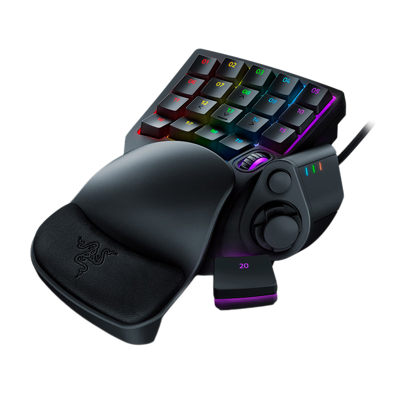 RAZER 雷蛇 塔洛斯魔蝎V2 专业版 20键 有线机械键盘 黑色 模拟光轴 RGB