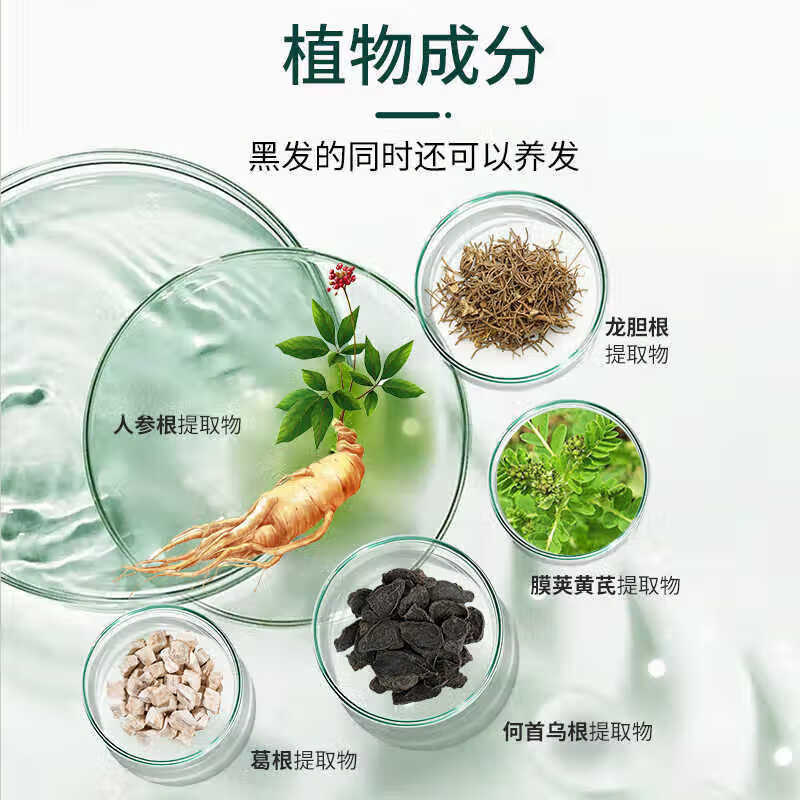 韩金靓 清水黑染发剂植物一洗黑遮盖白发送礼送长辈礼物黑色男女染发膏 清水黑170ml 1盒【可盖白发】
