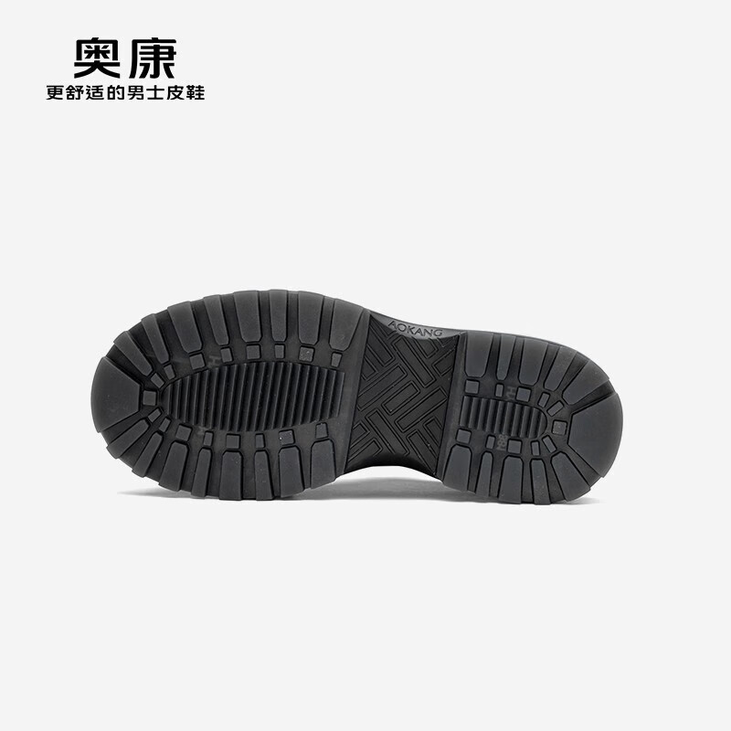 奥康(Aokang)男鞋 秋季新款轻盈通勤运动皮鞋男米兰走秀款 黑色 42