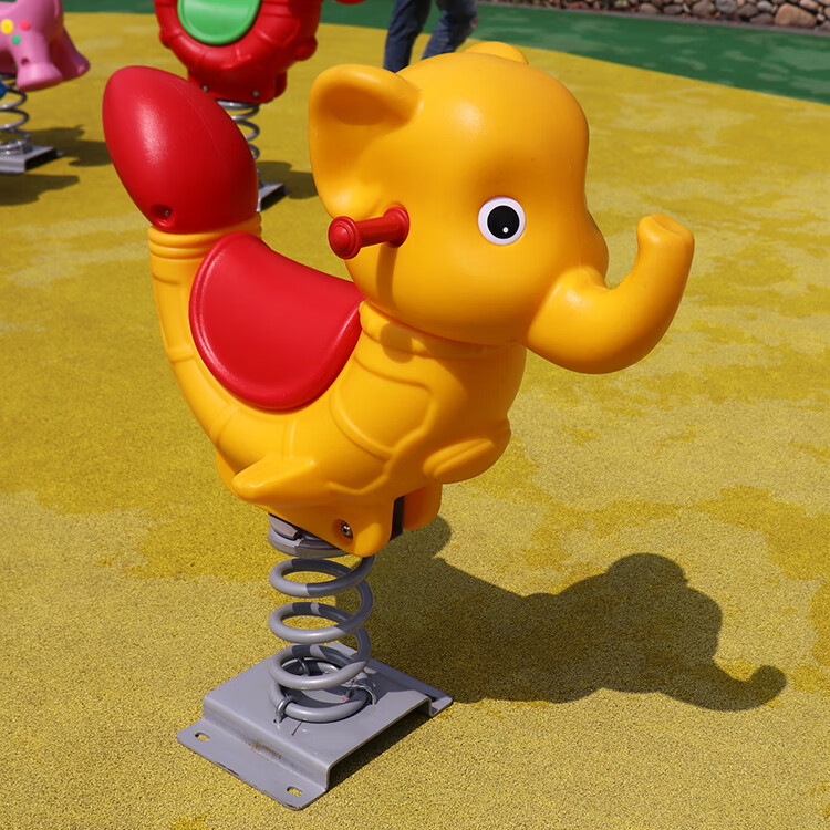 乐林源幼儿园大型摇马户外公园小区儿童弹簧摇马室外游乐设备木马摇摇乐 黄色大象