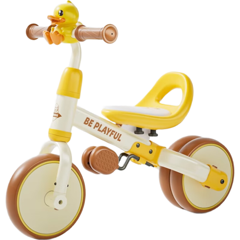 樂(lè)的 小黃鴨兒童三輪車(chē)腳踏車(chē)多功能自行車(chē)寶寶小孩平衡車(chē)1028L