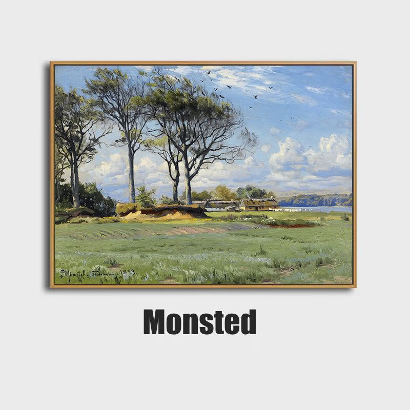 【热销】丹麦风景油画大师蒙森德名画山水装饰画客厅餐厅走廊办公 01