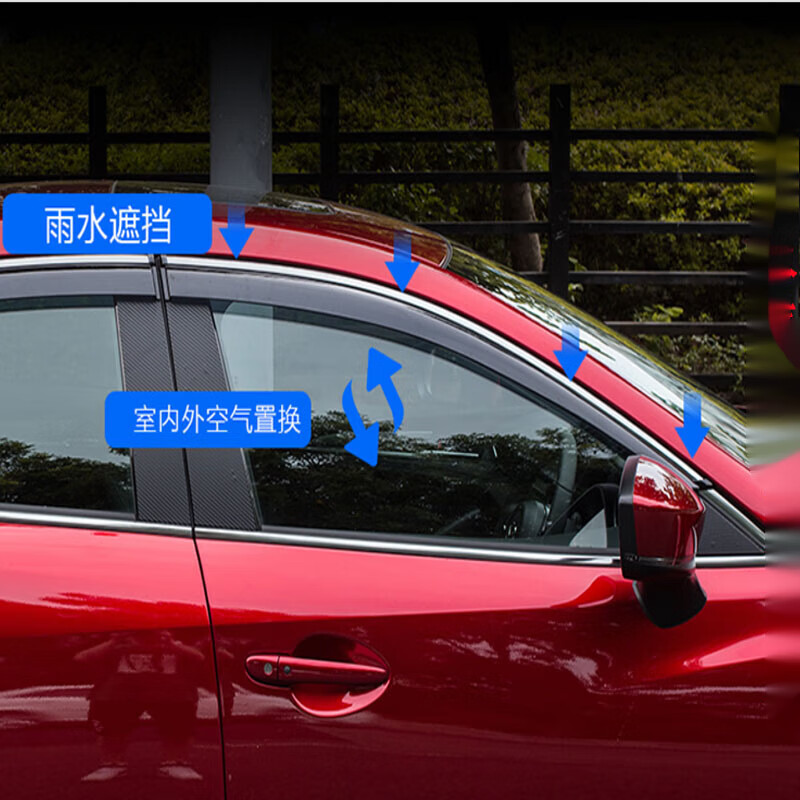 杉贝适用2023红旗hq9雨眉车mpv门雨档新晴雨挡专用窗户遮防雨条23 防