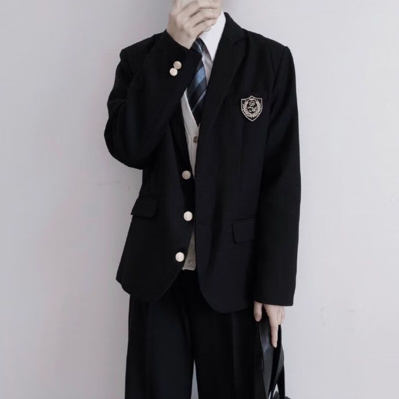 阔冉18岁男孩高中生成人礼服日系学院风dk制服西服套装宽松痞帅春秋季