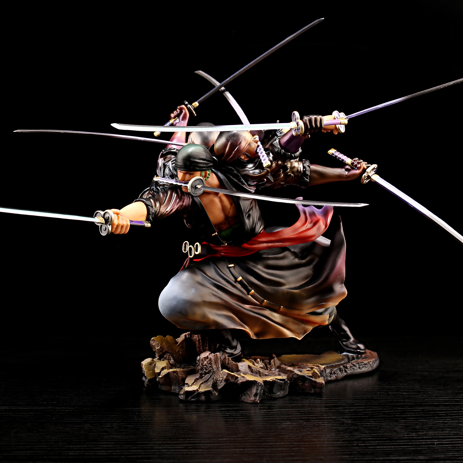 GK和之国尼卡路飞鬼岛索隆四档五档手办模型动漫送礼男生 【优质版本】-九刀流阿修罗索隆【26CM】