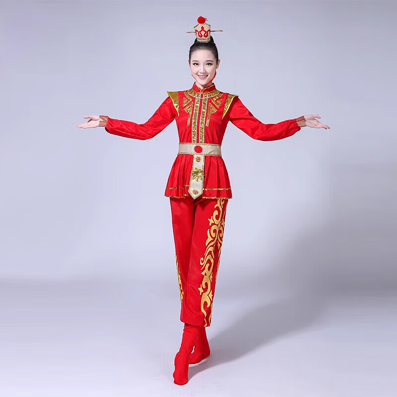 缘笛花木兰服装成人 新款花木兰成人打鼓服中国风儿童戏曲表演服装