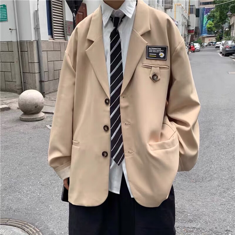 思圭青少年校园dk制服春秋男生套装西装外套三件套jk男生帅气系西