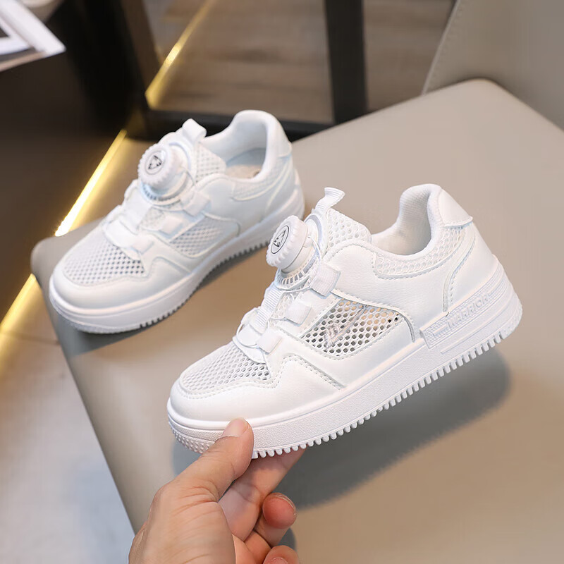 回力（Warrior）童鞋网面小白鞋凉鞋纽扣运动鞋休闲鞋板鞋 WZ(CL)-0347 白色 36 