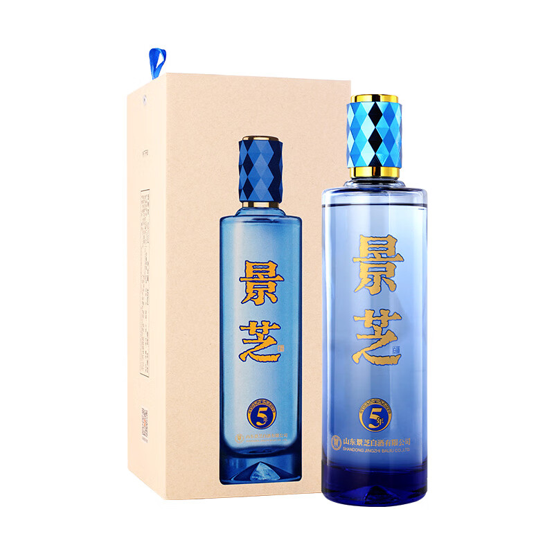 景芝高度白酒 宴请婚宴用酒 山东酒 52度 480ml 1瓶 5年单支装