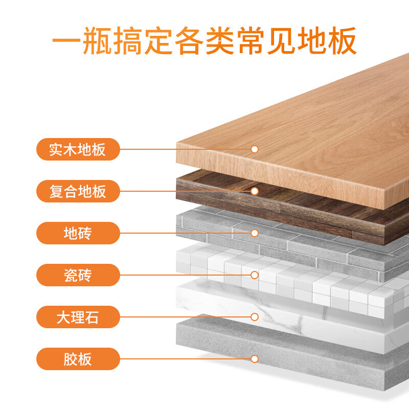 斧頭牌地板清洁剂抑菌地板水瓷砖木板大理石通用去污地板清洗液拖地液 茉莉清香 2L