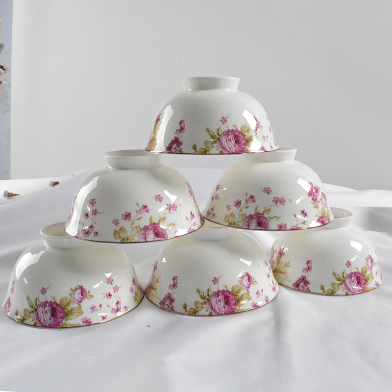 萌依儿(mengyier)唐山骨质瓷碗唐山无铅家用精品瓷餐具4.