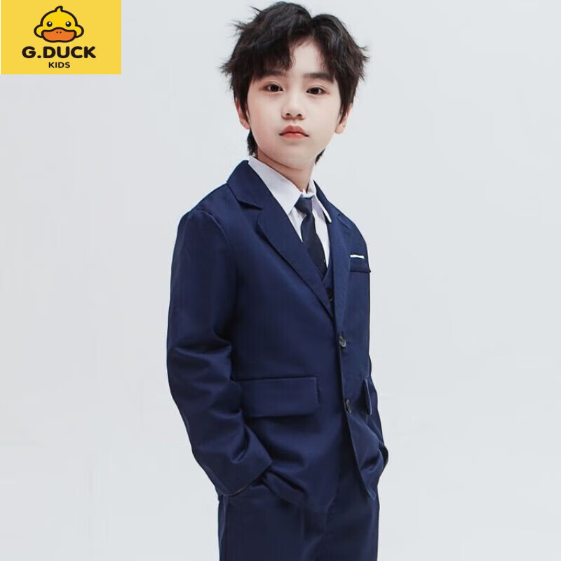 duckkids儿童西装外套小主持人宝宝童装花童礼服男童春秋男孩钢琴演出