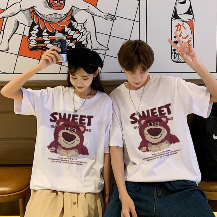 歆栩情侣装衣服一女一男 情侣款夏装短袖恤2024新款不一样潮流特别的