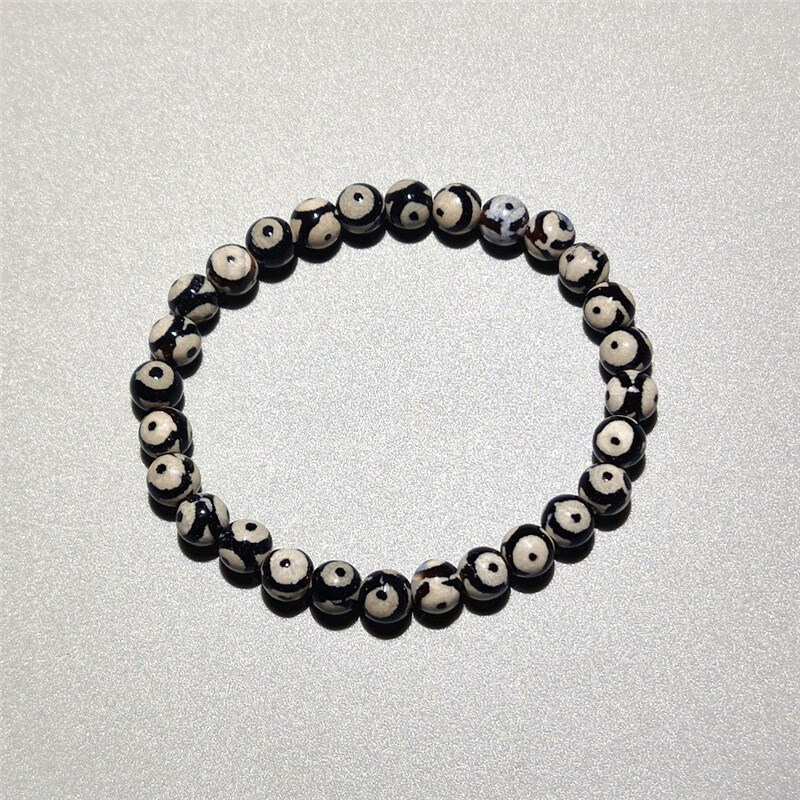 eck天然藏式老天珠单眼一线药师天眼蚕丝玛瑙男士手链石头单圈女手串