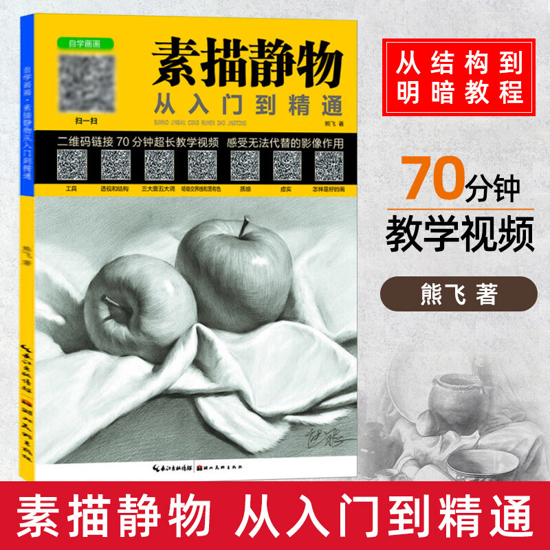 自学画画 素描静物从入门到精通 正版熊飞素描书 零基础学静物素描从