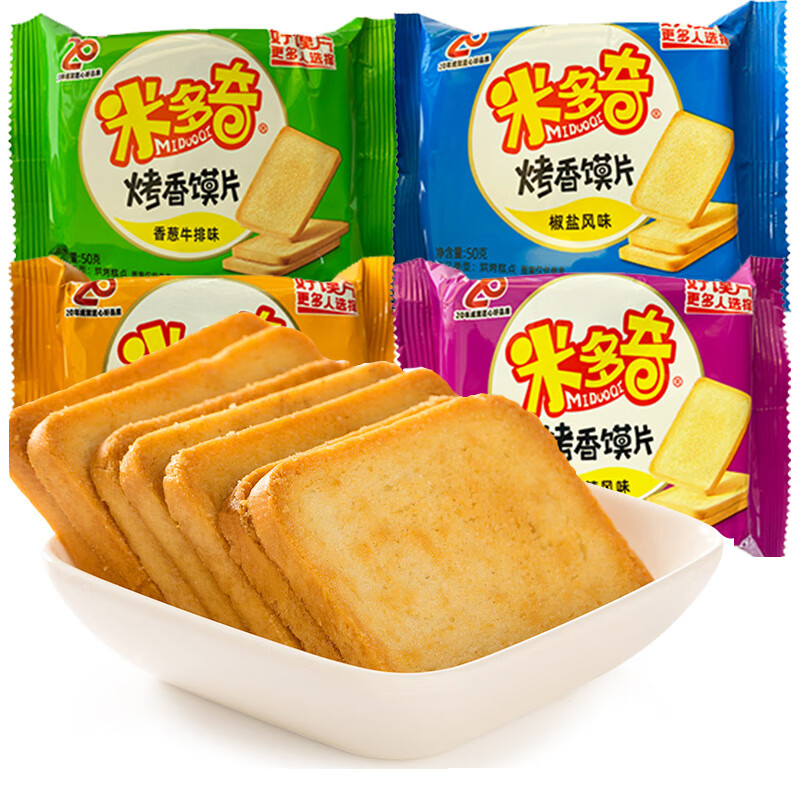 米多奇米多奇烤馍片整箱馍片馒头片办公室充饥饼干小吃零食休闲早餐