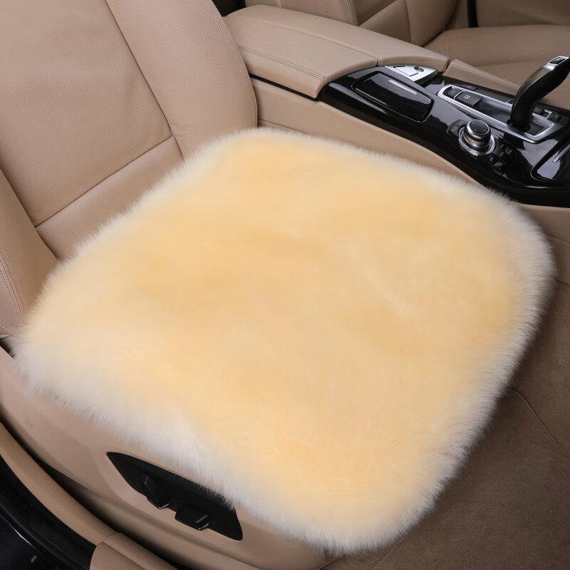 车卡汇羊毛汽车坐垫无靠背单个座整张羊皮冬季长毛绒座垫皮毛一体加厚