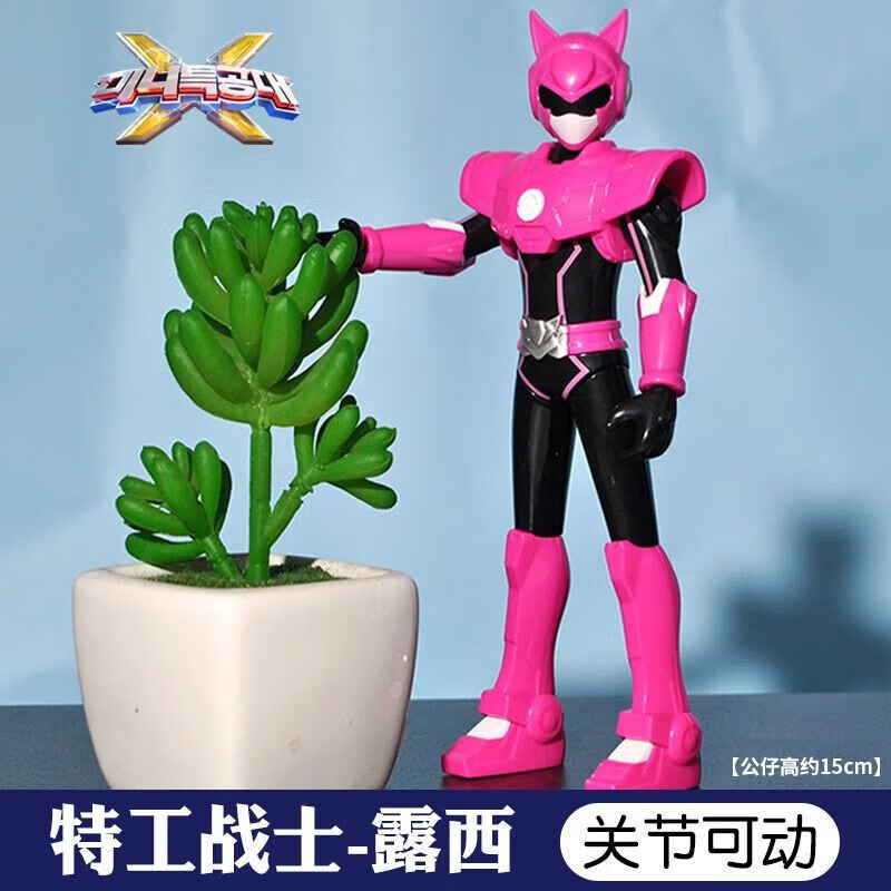 人偶战士露西弗特变形公仔男孩迷你变身器 特工战士露西人偶关节可动