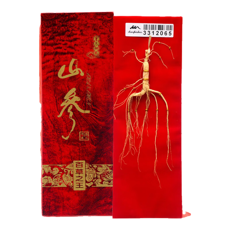 參慶堂人參禮盒 長白山林下參山參（帶禮袋）東北山參人參泡酒送長輩
