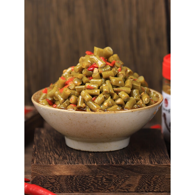 湘約四季酸豆角農家自制湖南特產(chǎn)泡菜剁椒3瓶裝豇豆咸菜下飯菜 香辣酸豆角280g*3瓶