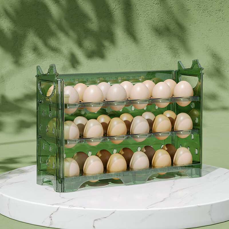 美煮妇鸡蛋收纳盒冰箱侧门收纳盒厨房专用装放蛋托保鲜盒子可翻转鸡蛋盒 主图款10个装