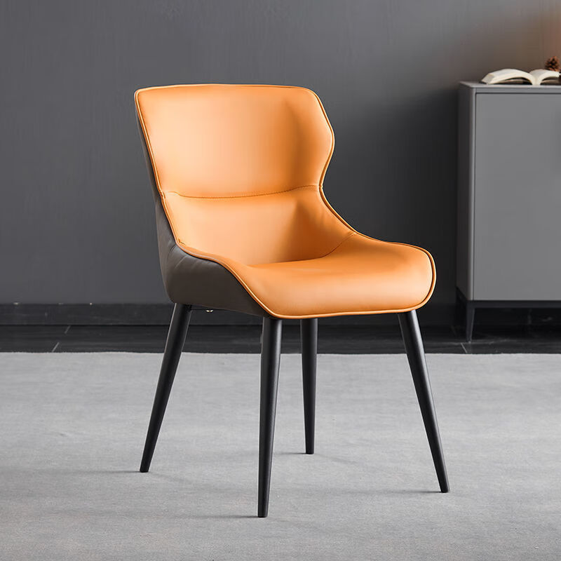 妙普乐软包餐椅 北欧风餐椅家用现代简约舒适网红风软包皮靠背椅子