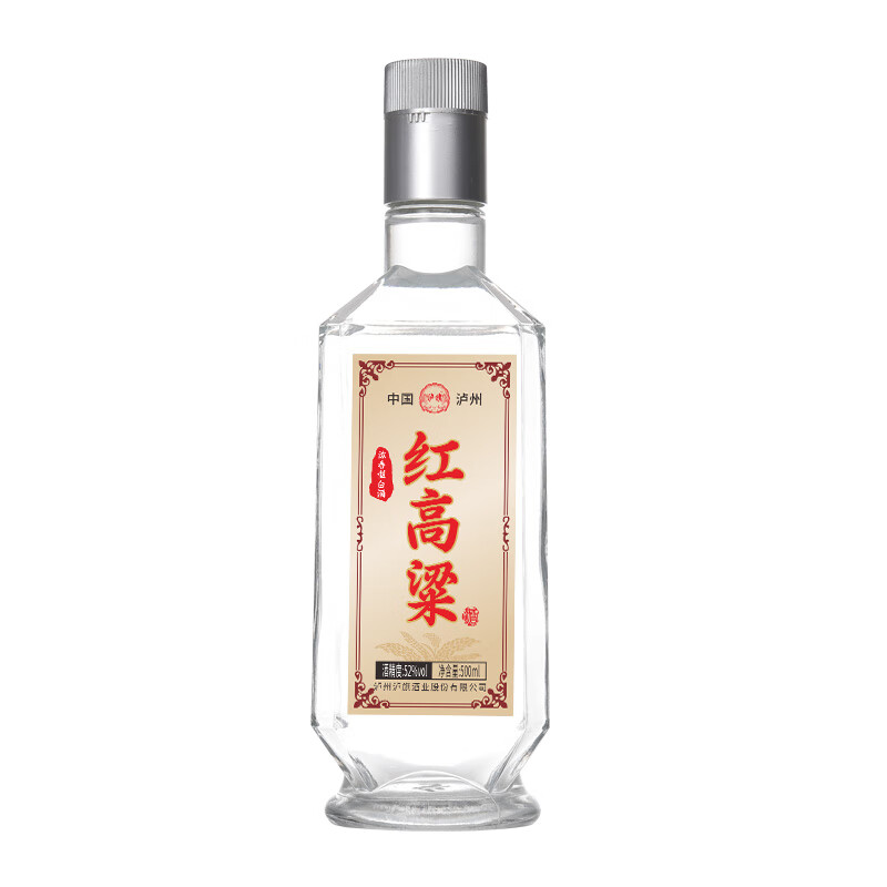 泸旗泸州红高粱酒纯粮食白酒  52度500ml浓香型【光瓶品鉴酒】 52度