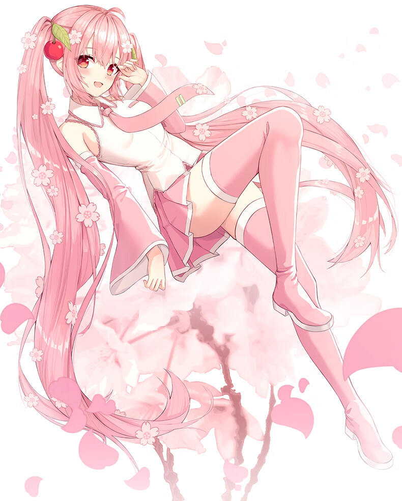 doghc初音未来cos服 vocaloid初音樱花miku粉色cosplay服饰 樱花知音