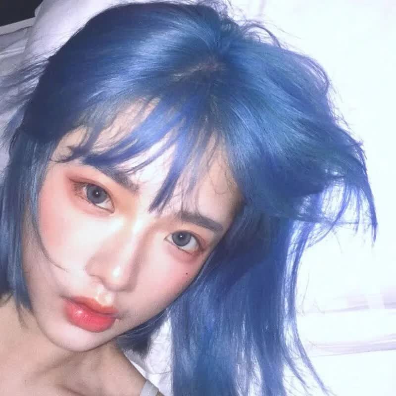 首品雾霾湖泊蓝色男蓝黑色染发剂膏2024流行潮色纯自己在家染显白气质