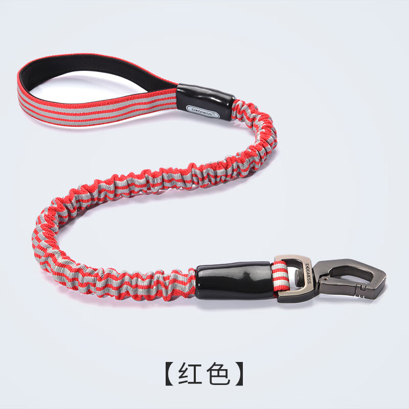 多尼斯（DOGNESS）狗狗牽引繩中大型犬狗鏈子防爆沖金毛薩摩耶拉布拉多遛狗繩 紅色 L(帶寬2.5cm適合狗重73-100斤)