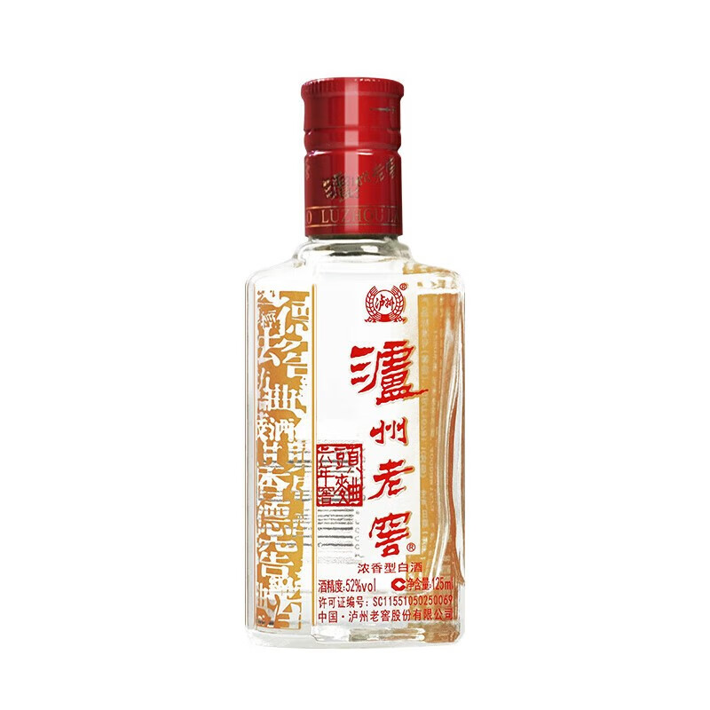 泸州老窖六年窖头曲小酒版52度125ml 浓香型纯粮食白酒