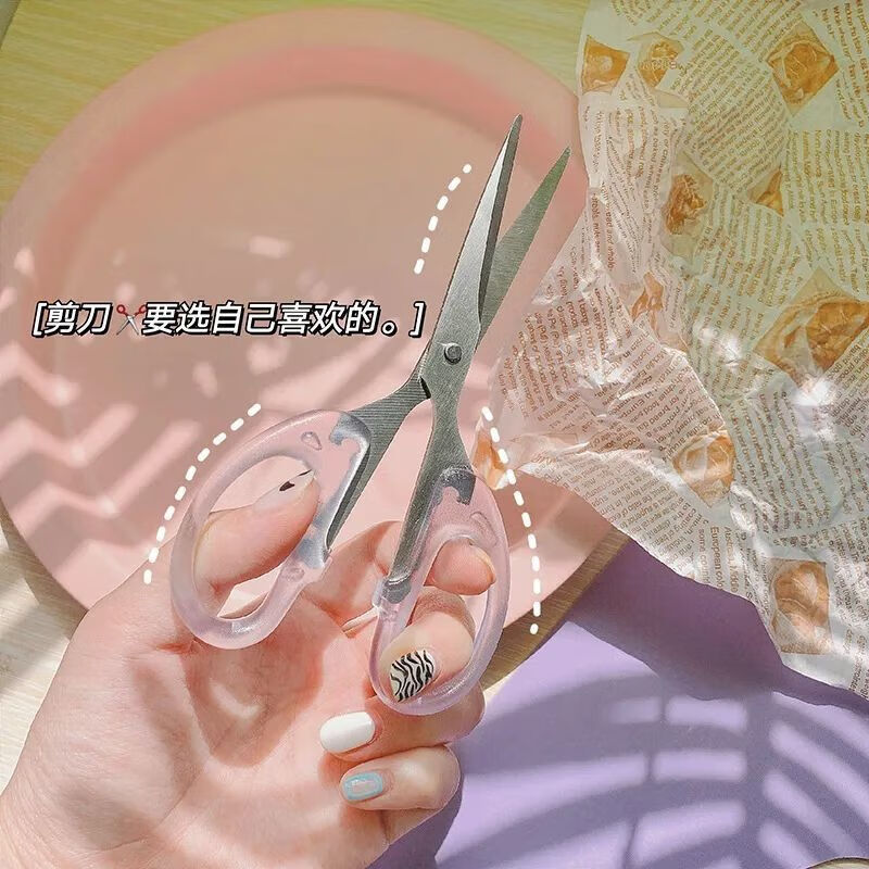 【精选】文具剪刀办公家用厨房缝纫剪纸刀大中小号不锈钢手工透明 透明磨砂剪刀丨高颜值丨超耐用 【大号1把】