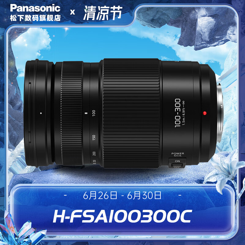 松下（Panasonic）100-300mm F4.0-5.6二代微单数码相机镜头 长焦镜头 M43卡口 黑色 Macro 4/3系统接口