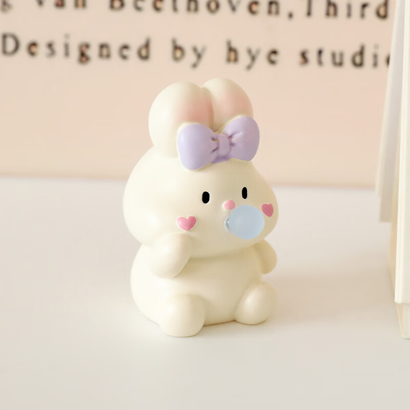卡通小兔子摆件办公室办公桌好物治愈系桌上书桌桌面公仔装饰 泡泡兔