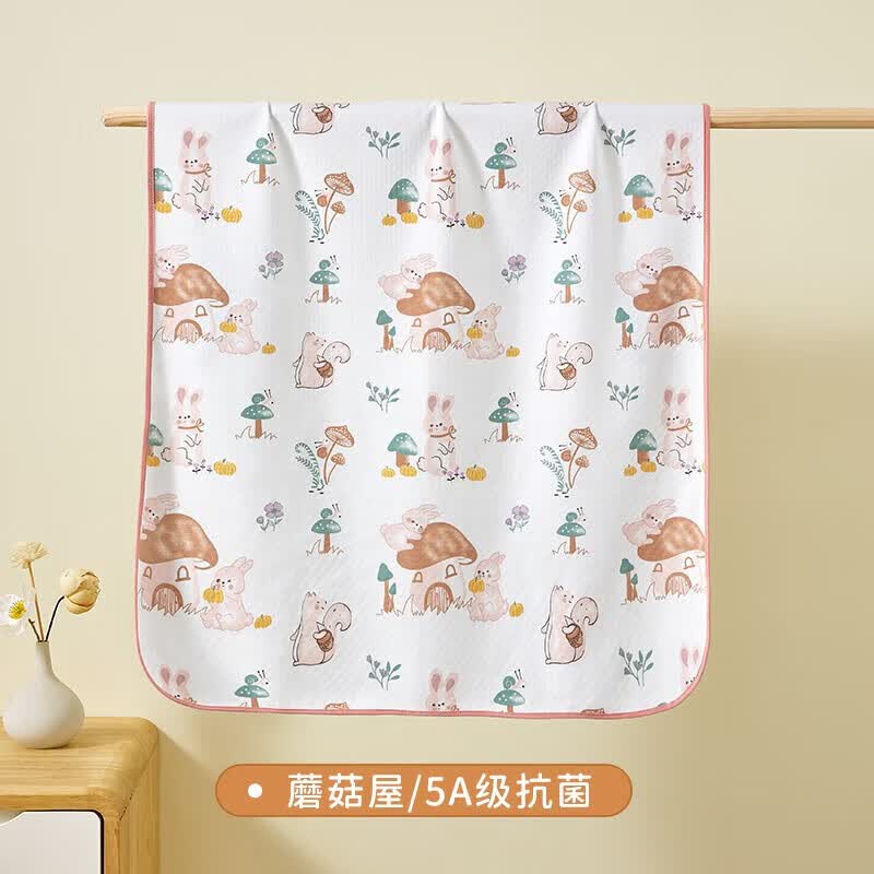 贝肽斯婴儿隔尿垫宝宝防水可洗纯棉透气床单月经姨妈垫生理期床垫 蘑菇屋-5A级抗菌 50x70cm怎么看?