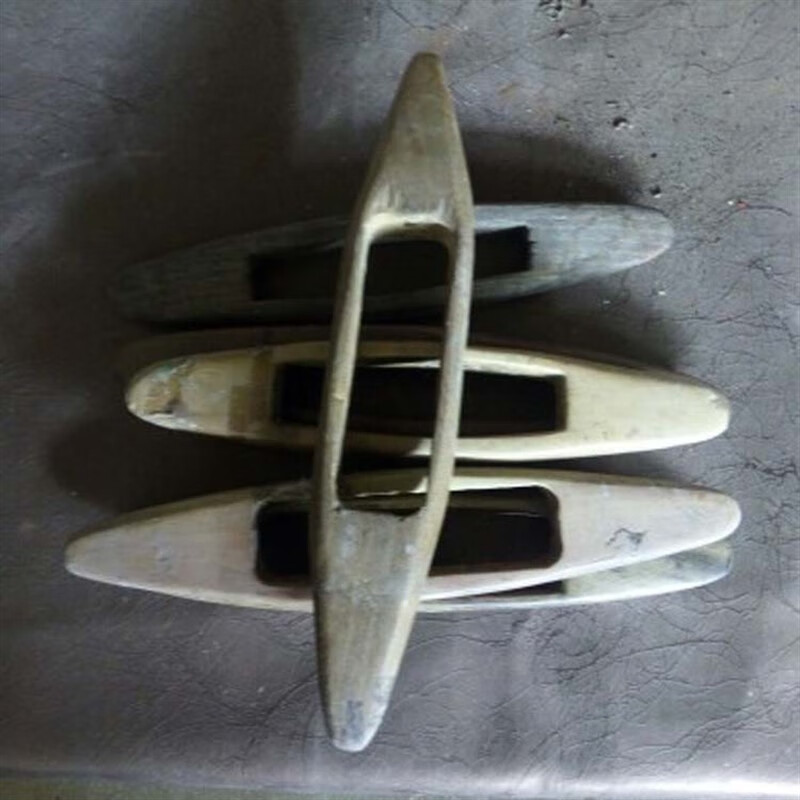 适之织布机老物件 民俗老物件 老织布机配件梭子纺织配件 墙壁装饰物